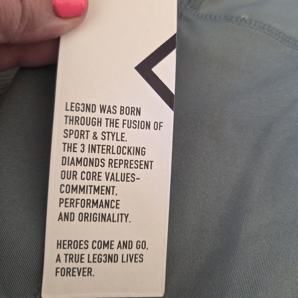 LEG3ND Women's Small High-Waist Pocket Leggings L40363ST/COBL - Light Sage Green - Picture 4 of 12